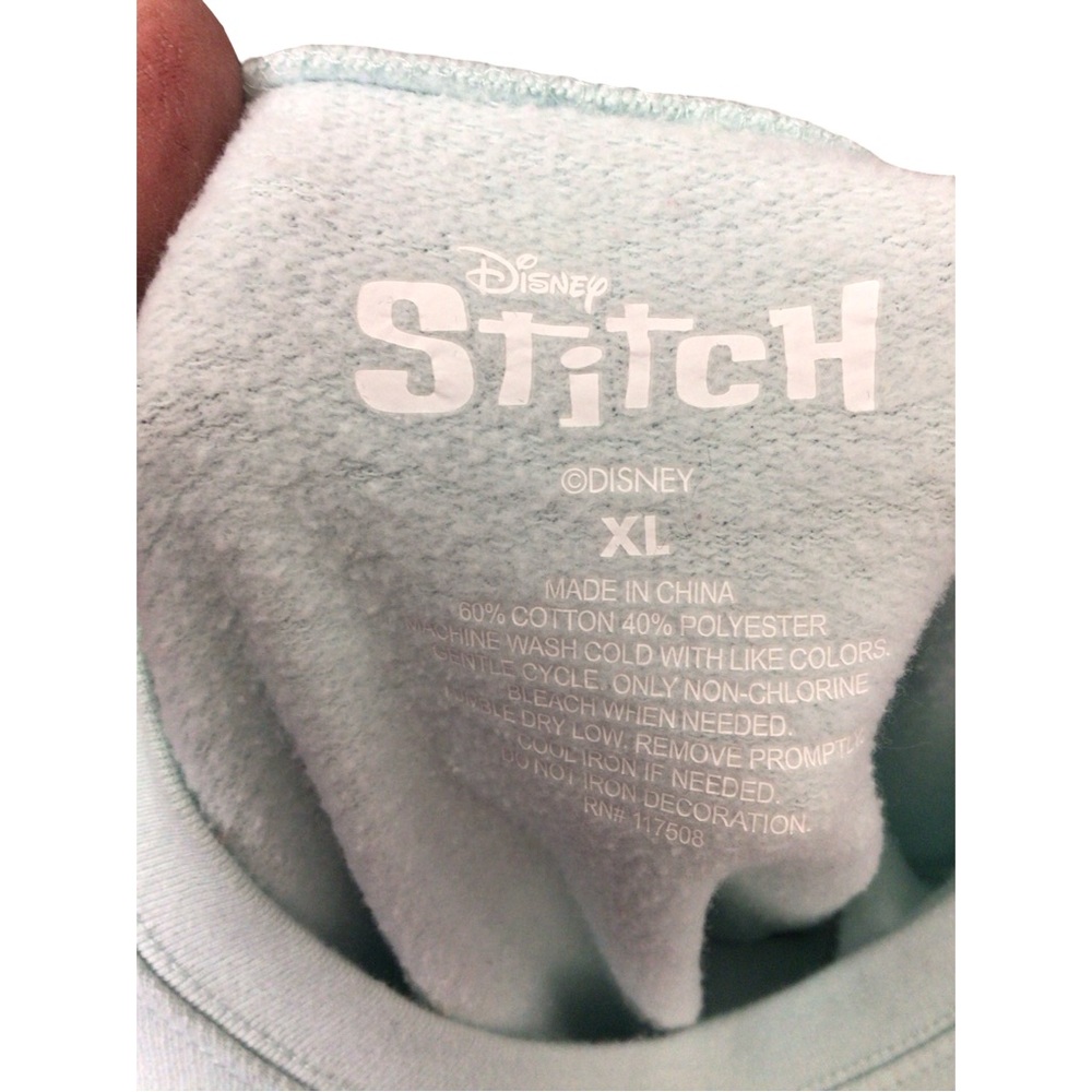 Disney Stitch Light Blue Sweatshirt Top - Picture 3 of 4